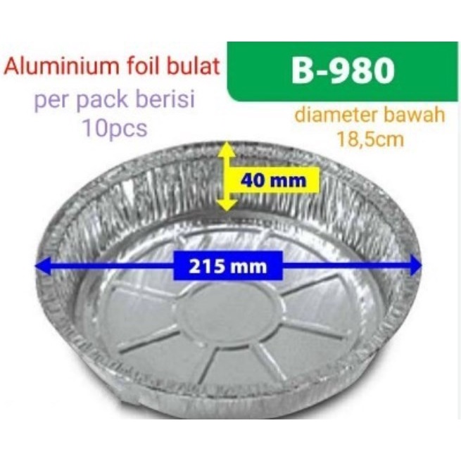 Foilku Gcl Wadah Aluminium Foil Bulat D 20Cm Loyang Aluminium Foil Bulat Diam