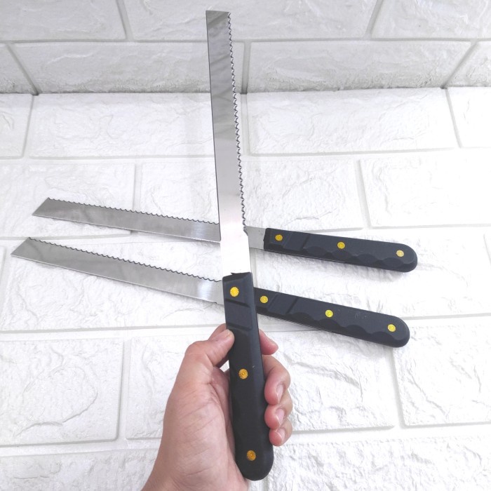 [GROSIR] PISAU ROTI PANJANG BREAD KNIFE PEMOTONG 2 SISI DOUBLE SIDE BERGERIGI MULTIFUNGSI