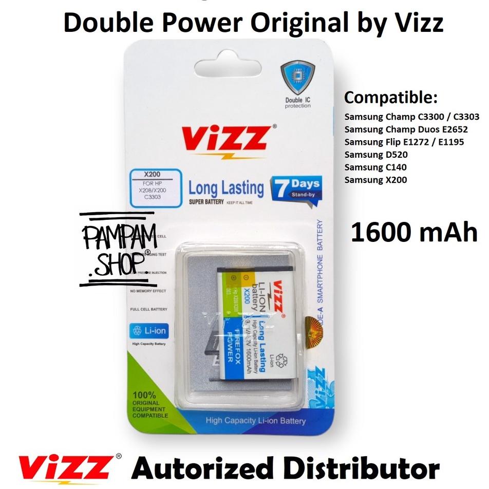 Terbaru 3.3 Baterai Vizz Original Double Power Samsung Galaxy Flip E1195 E1272 X150 E1080 Caramel Li