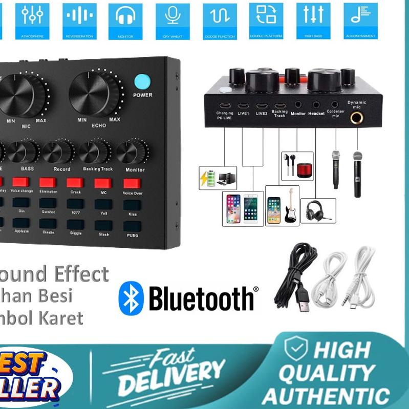 ➲ Sound card V8 // Sound Card V8s Bluetooth Live Sound Card Audio USB External ◌
