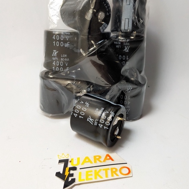 KAPASITOR ELCO 100uF / 400V (1 Pcs) | Capasitor Elko 100 uF/400 Volt TK LGW