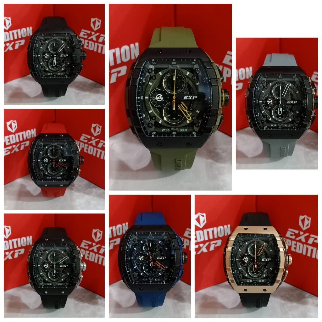 Jam Tangan Pria Expedition E6782 E 6782 Garansi Resmi Tali Rubber