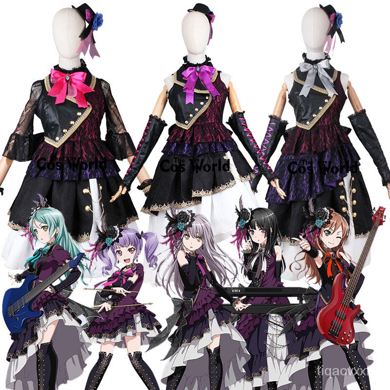 BanG Dream Roselia Onstage Minato Yukina Shirokane Rinko Udagawa Ako Imai Lisa Hikawa Sayo Outfits