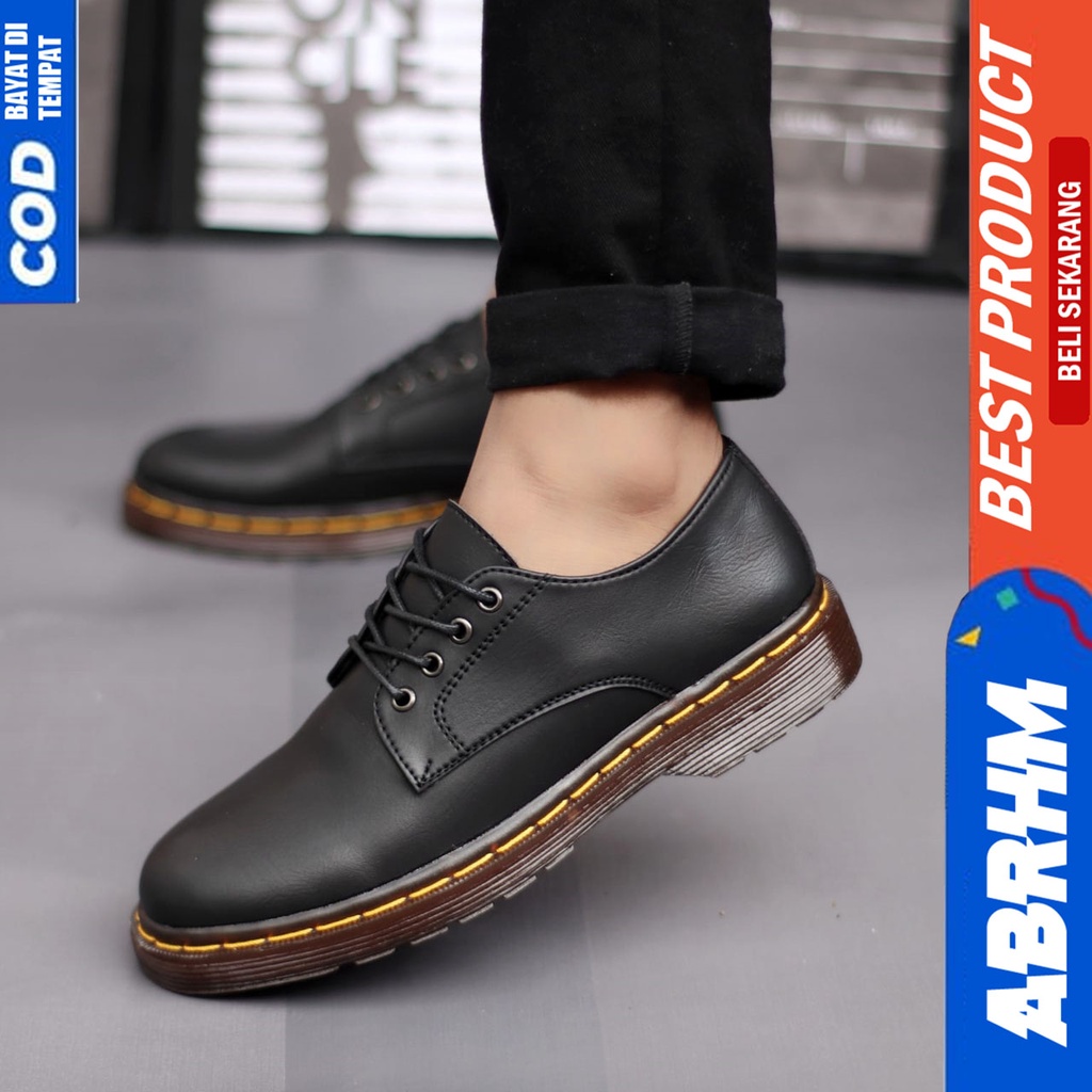 Abrhm Oscar - Sepatu Formal Pantofel Pria Kerja Hitam