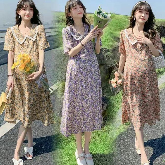 dress hamil korea bunga