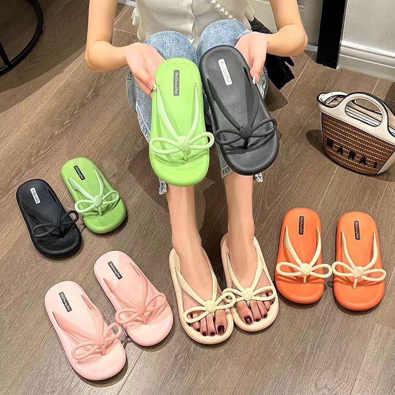 CUCI GUDANG GROSIRTAS TG0510 Sandal Jepit Jelly Wanita Bahan Karet Elastis Non Slip Pita Cantik Import