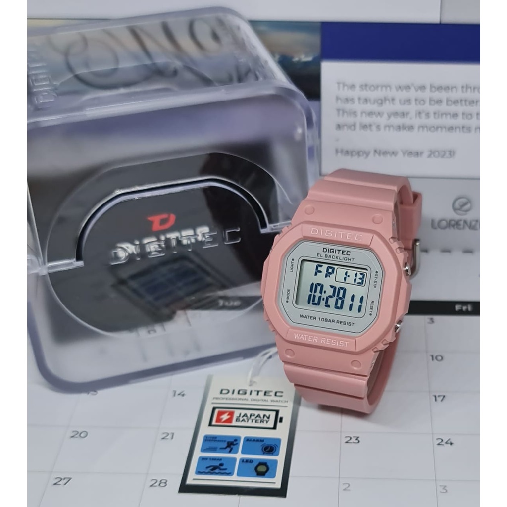 Jam Tangan Wanita Digital Digitec 7024 Rubber Original Tahan Air