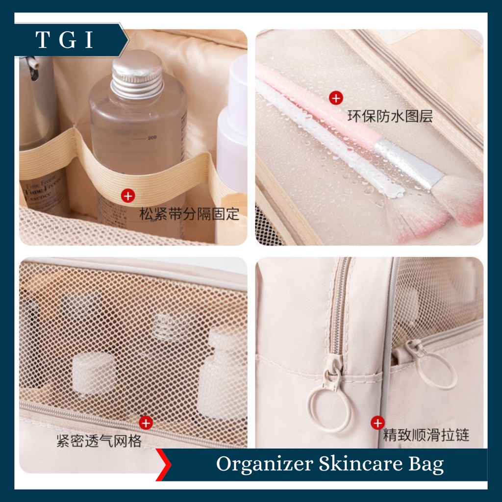 TGI - TAS MAKEUP AKSESORIS MULTIFUNGSI / TAS KOSMETIK PERJALANAN WANITA SERBAGUNA TRAVEL BAG SKINCARE / TOILETRIES BAG GANTUNG