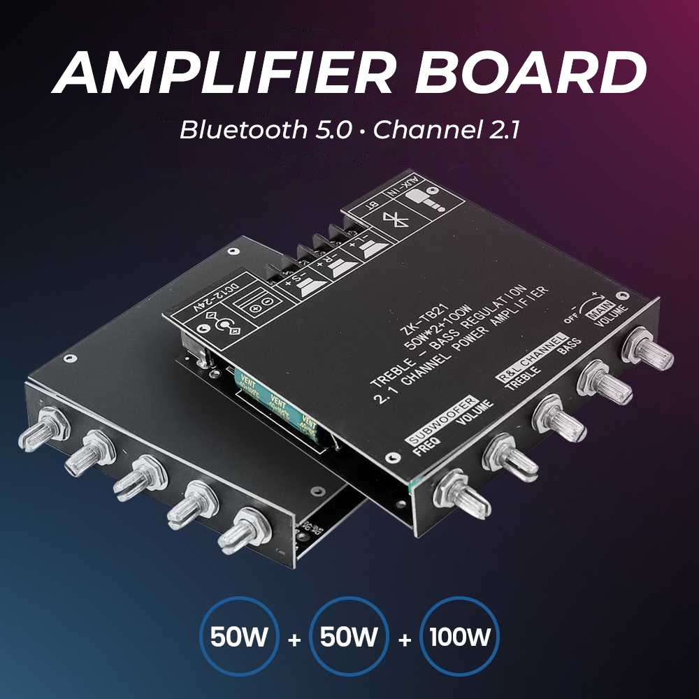 TKXEC Bluetooth 5.0 Amplifier Board 50Wx2+100W TPA3116D2 - ZK-TB21 - Black