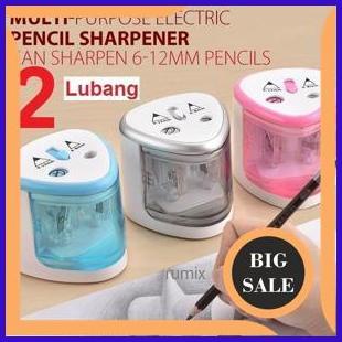

Rautan Serutan Electric Pencil Pensil Otomatis Elektrik Electric Sharpener Dua Lubang Stationery Had