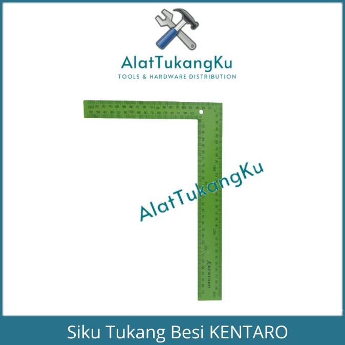 siap kirim] Penggaris siku besi tukang 12x8"KENTARO/Mistar Siku Meter Tukang Besi