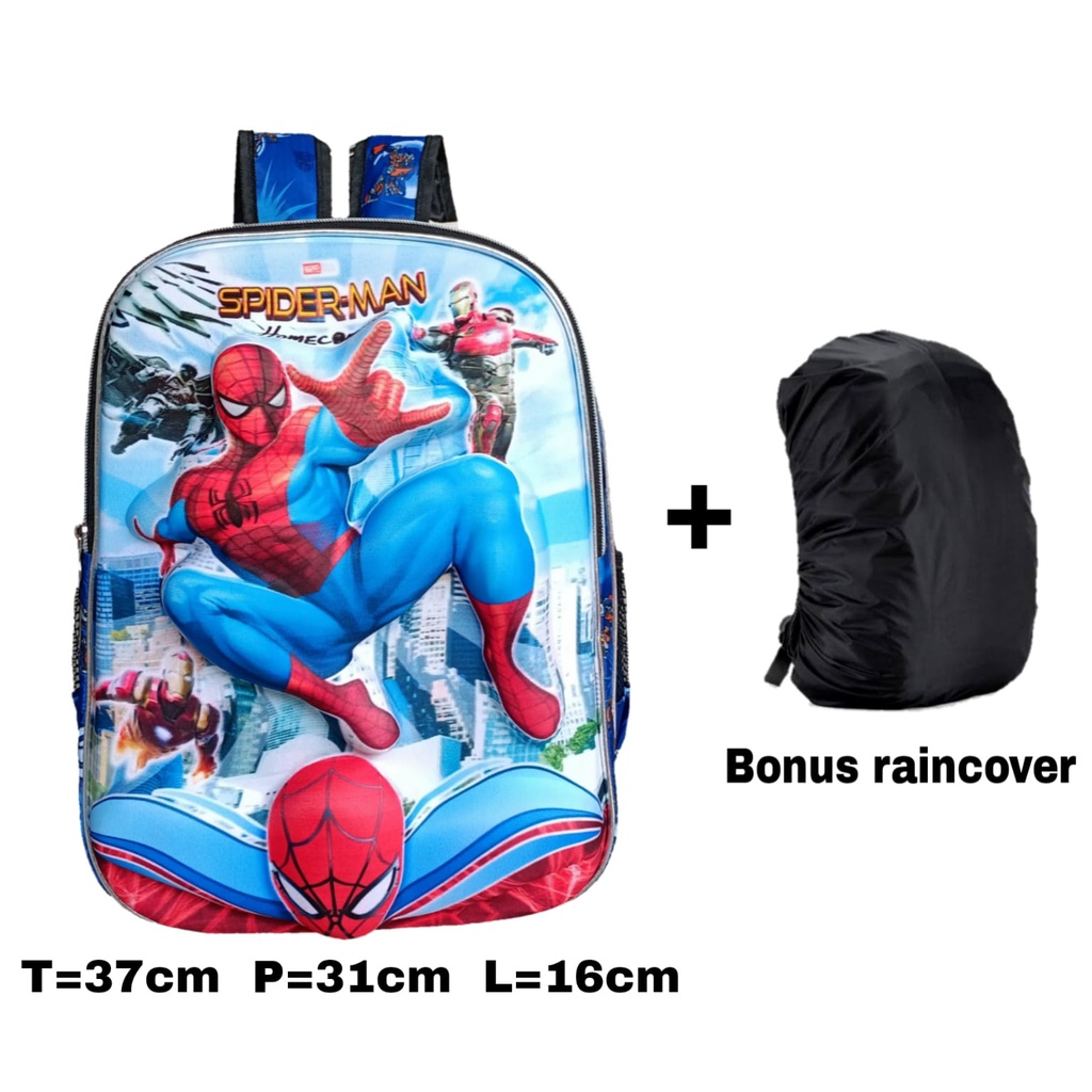 TAS ANAK LAKI LAKI EMBOS TIMBUL KARAKTER SPIDERMAN TAS RANSEL SEKOLAH ANAK LAKI TK-SD