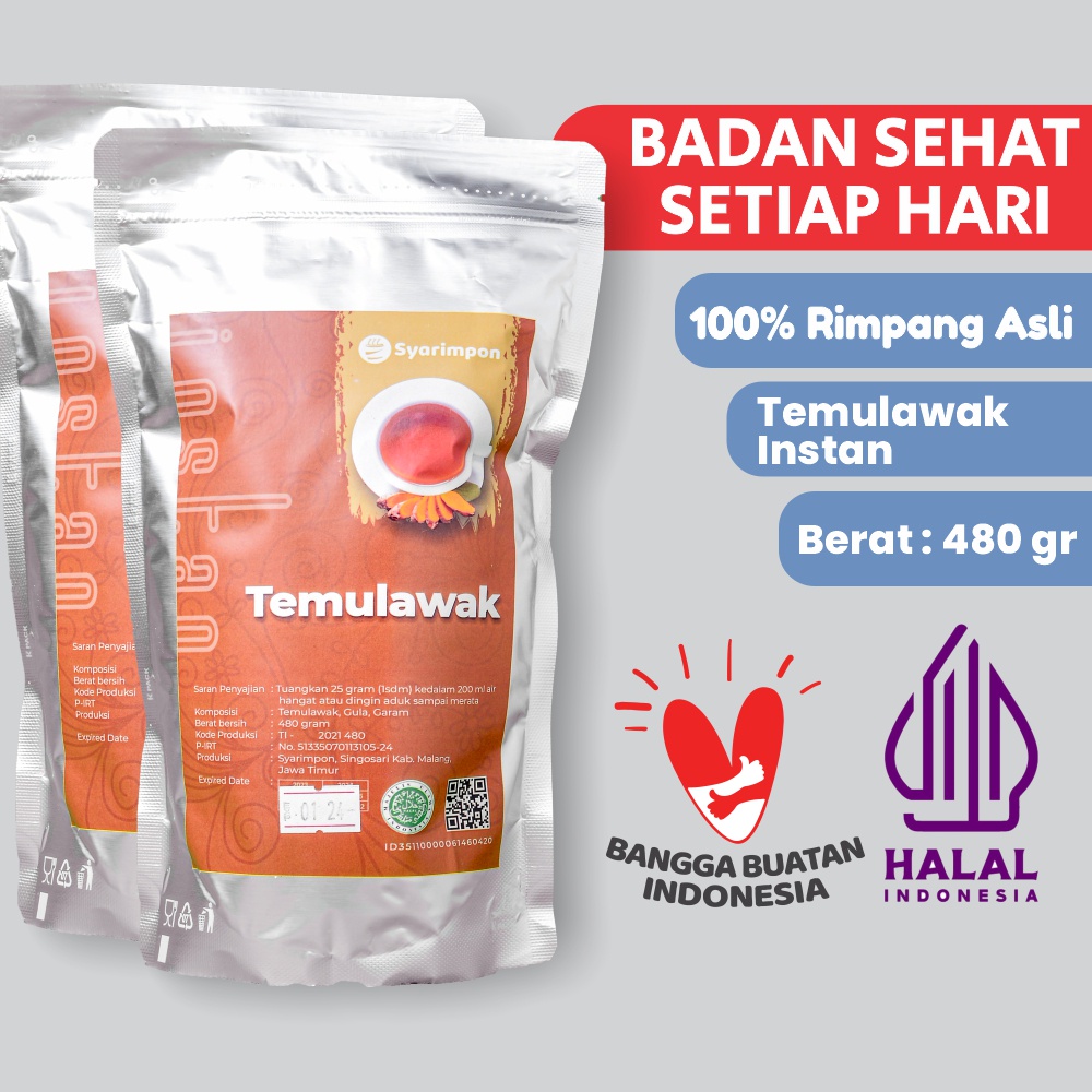 

GOM - Temulawak Bubuk Instan Syarimpon 480 gram Halal Kemenag / Minuman Jamu Tradisional / Minuman Rimpang Sehat Murah / Segala Umur Muda Tua / Jamu Berkualitas Premium / Bukan Jamu Murahan / Kemasan Higienis dan Halal / Minuman Kekinian