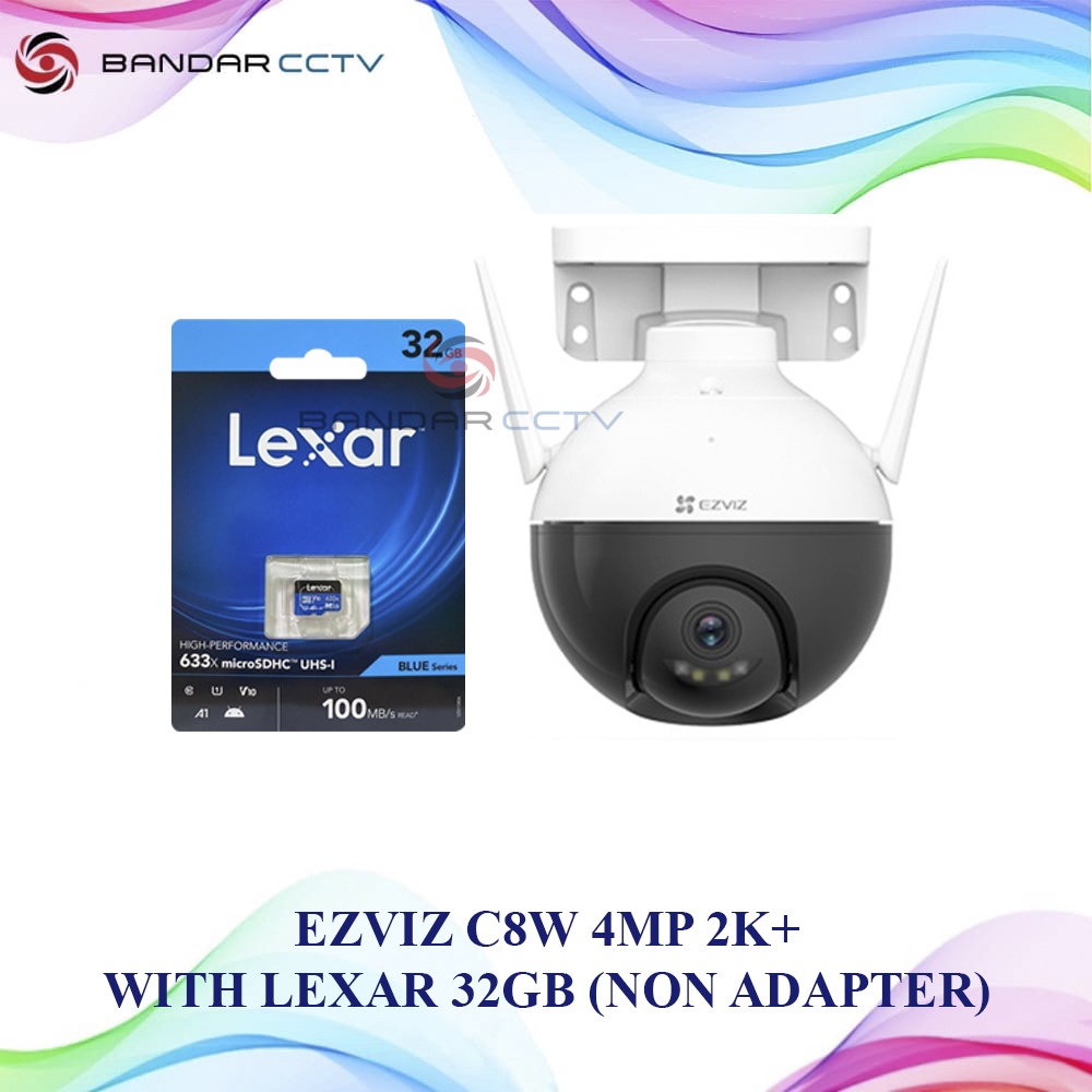 Ezviz C8W 4MP 2K Plus Pan + MEMORY CARD LEXAR