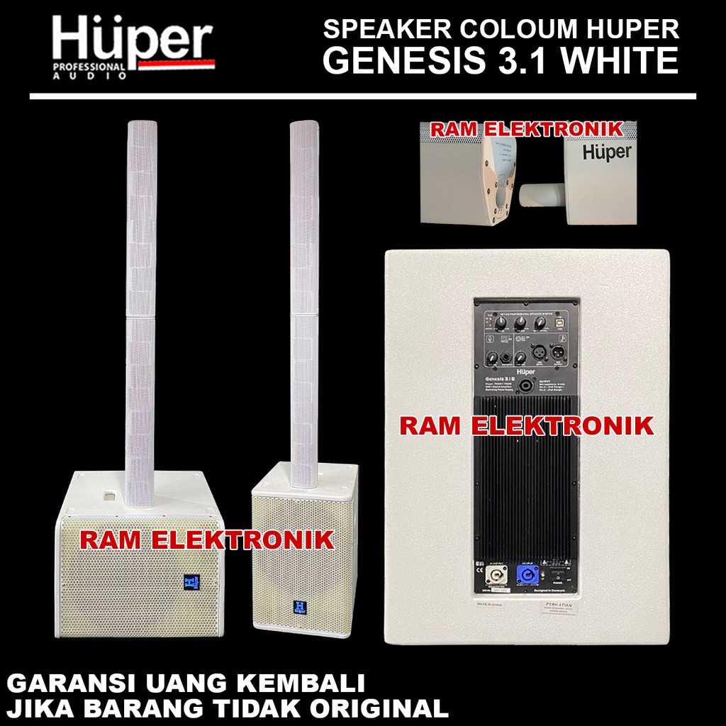 SPEAKER AKTIF SATELITTE HUPER GENESIS 3.1 / 31 / 3-1 PUTIH ORIGINAL