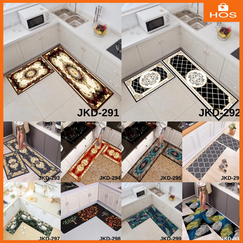 BARU KESET DAPUR 2in1 (SET) DAPUR LANTAI LEMBUT ANTI SLIP NEW Kode 281-309 Motif TERBARU l Happyonshop