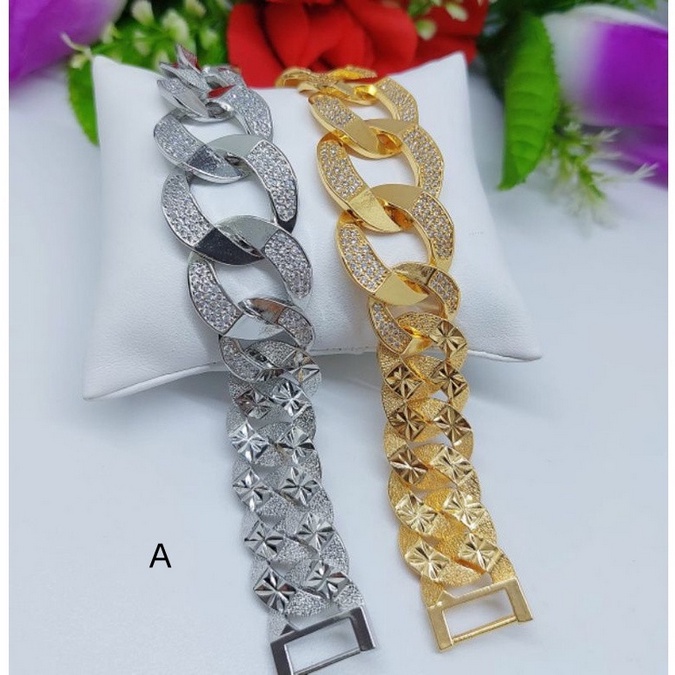 Gelang rantai permata lapis emas