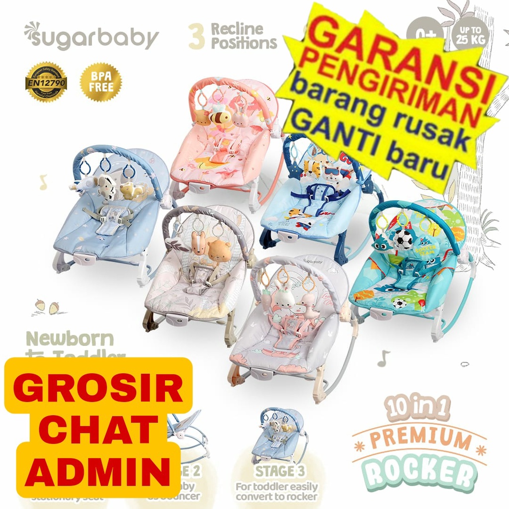 Sugarbaby 10in1 Premium Rocker/Ayunan Bayi/Bouncer Bayi/Kursi Goyang Manual Bayi Bouncer rocking 10in1 bayi SUGAR BABY sugarbaby Bouncher Rocking 10 in 1 Sugar Baby Rocker Premium bouncer bayi/ayunan bayi/tempat tidur b