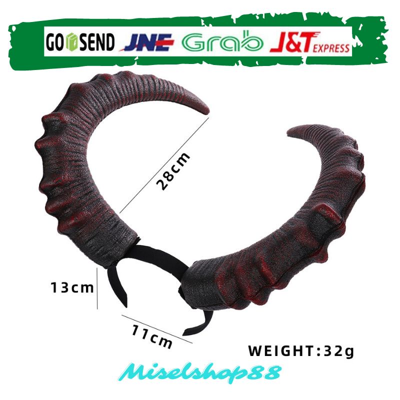 tanduk merah hitam devil kambing goat horn properti