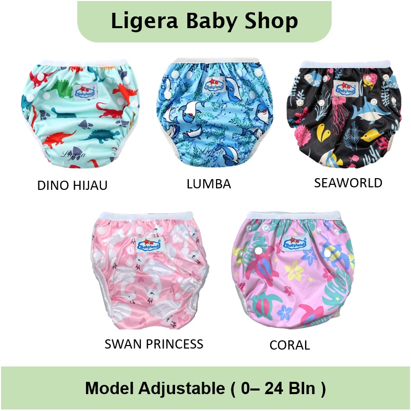 BABYLAND Swim Diaper Popok Renang Training Pant Celana Kain Anak Bayi Cuci Ulang Adjustable Reusable Waterproof