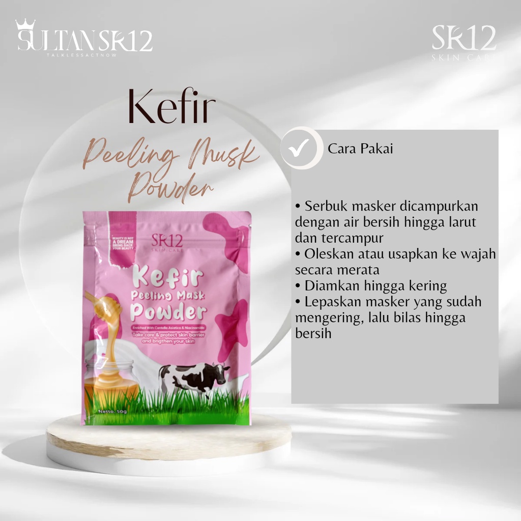 Kefir Peeling Mask Powder Masker Wajah Bubuk Peeling Mask Masker Kefir Masker Wajah Peel Off Masker Muka Glowing Masker Muka Mencerahkan Wajah