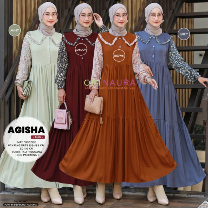 Gamis Wanita Agisha Midi / Geana Midi / Alila  Dres By Ori Naura
