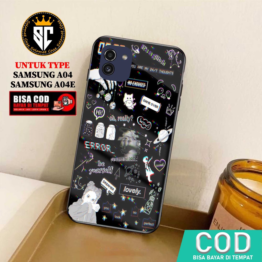 Case Samsung A04 A04E Casing Samsung A04 A04E Selamet Case [STKER] Softcase Glass - Hardcase Glossy 
