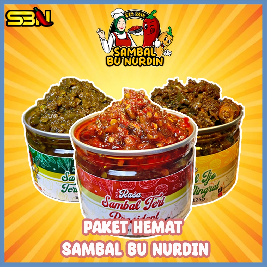 

Paket Hemat / Sambal Teri / Sambel Ijo Teri / Sambal Ijo Cumi / Sambel Bu Nurdin Paket Bandit