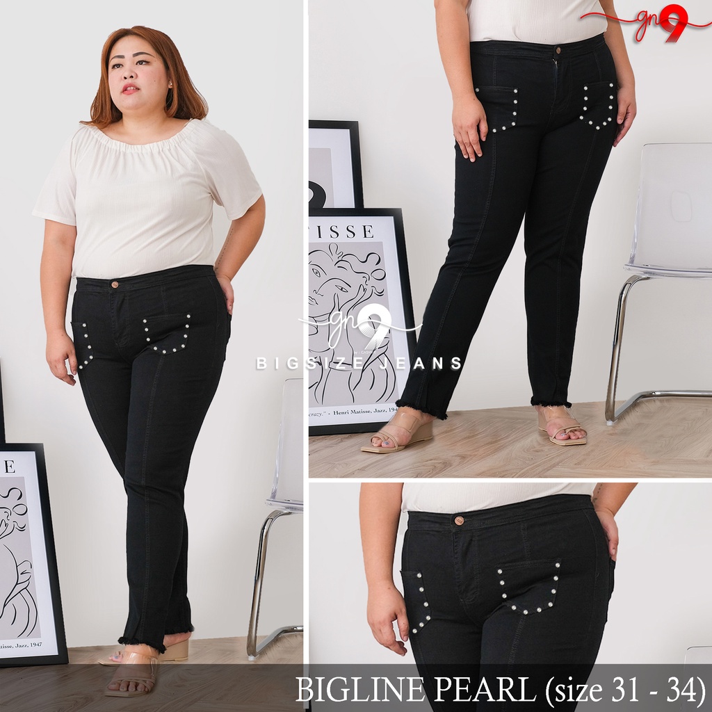 CASVINE JEANS BIGLINE POCKET CELANA HIGHWAIST JEANS BIGSIZE JUMBO KANTONG HW