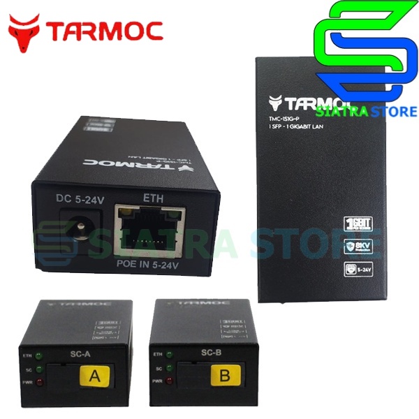 Tarmoc TMC-1SC1G-P | 1 FO 1 LAN Gigabit POE IN 5-24V HTB GS-03 A+B ( HTB Mini )