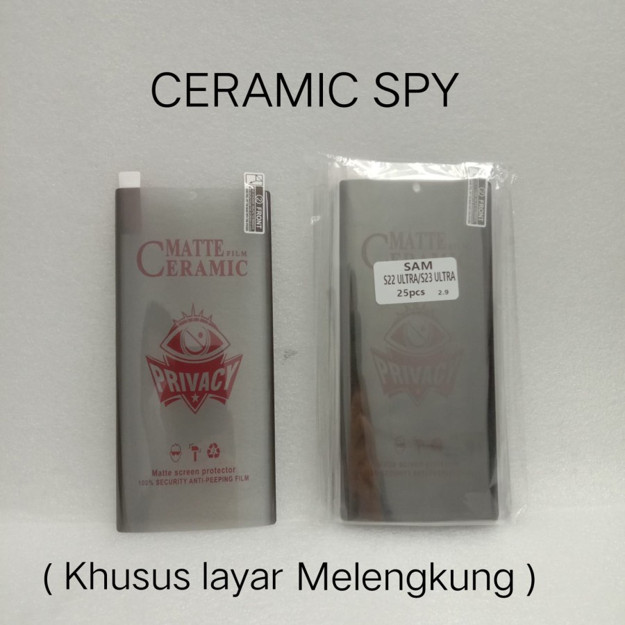SAMSUNG S20 S21 S22 S23 PLUS ULTRA FE ANTI GORES CERAMIC MATTE ANTI SPY GELAP HITAM