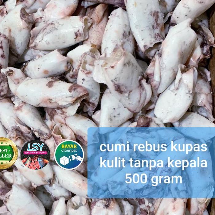 

❉ ikan asin cumi rebus kupas kulit tanpa kepala 500gram ♞