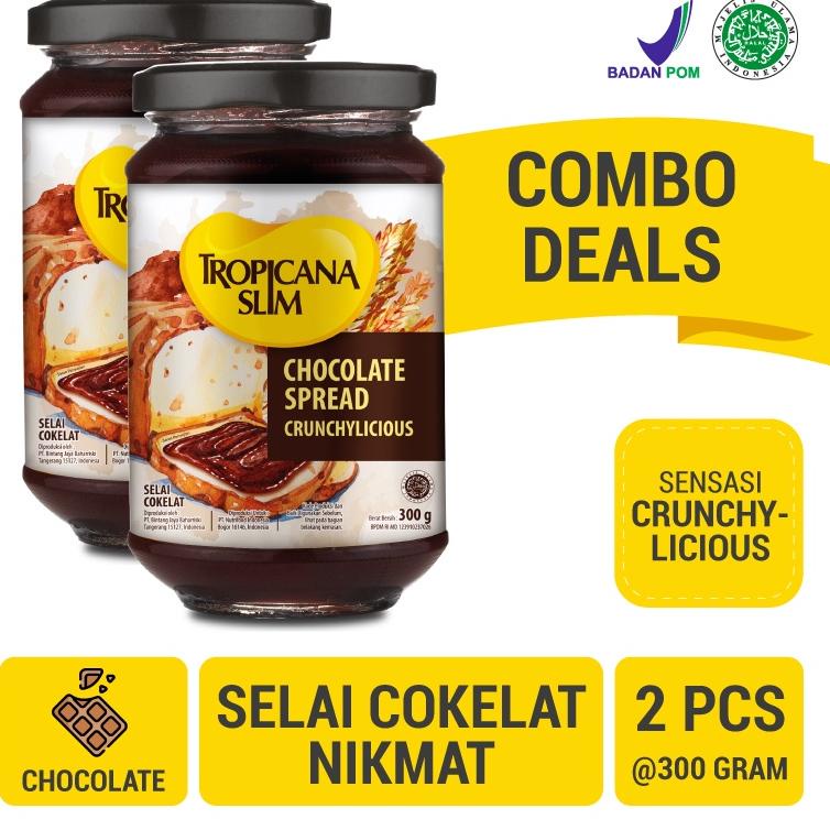 

➤ Twin Pack - Tropicana Slim Chocolate Spread 300 gram - Selai Cokelat Nikmat Tanpa Gula Pasir ♣