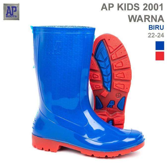 Sepatu Boot Anak AP BOOTS 2001 Biru Merah - Sepatu Boot Karet