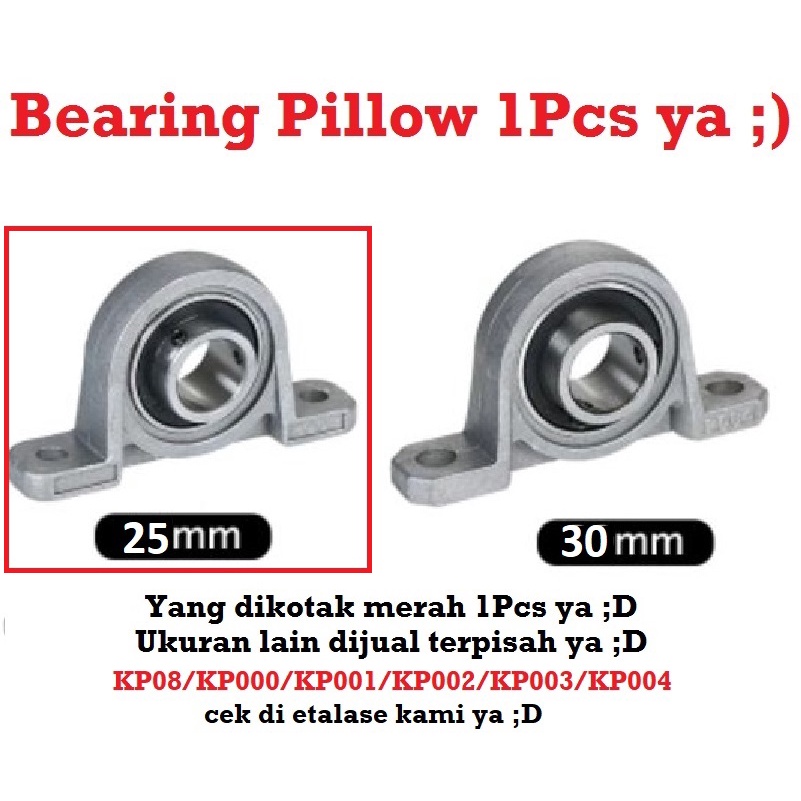 [HAEBOT] Bearing Pillow Block KP005 25mm Bracket Holder Shaft LeadScrew CNC 3D Printer Ball Threaded Rod As Besi Mekanik Screw Horizontal