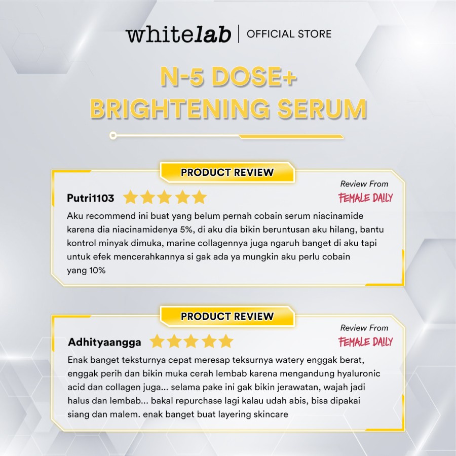 Bisa COD - Whitelab Brightening Booster Serum/ N5-DOSE+ / N10-DOSE+ NIACINAMIDE MARINE COLLAGEN