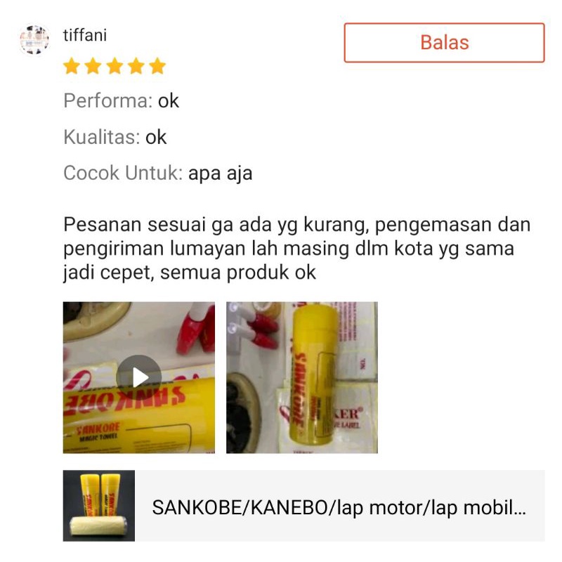 Kanebo Sankobe Lap Chamois Serat Sintetis Motor Mobil Dapur Serbaguna 20x32x0,2cm Murah Grosir
