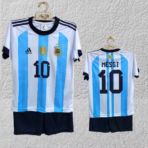 baju bola jersey argentina/ setelan baju bola anak argentina printing