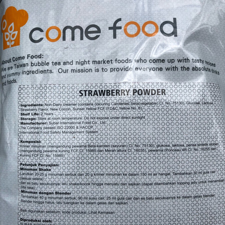 

Come Food Strawberry Powder 1 Kg / bubuk minuman strawberry / drink