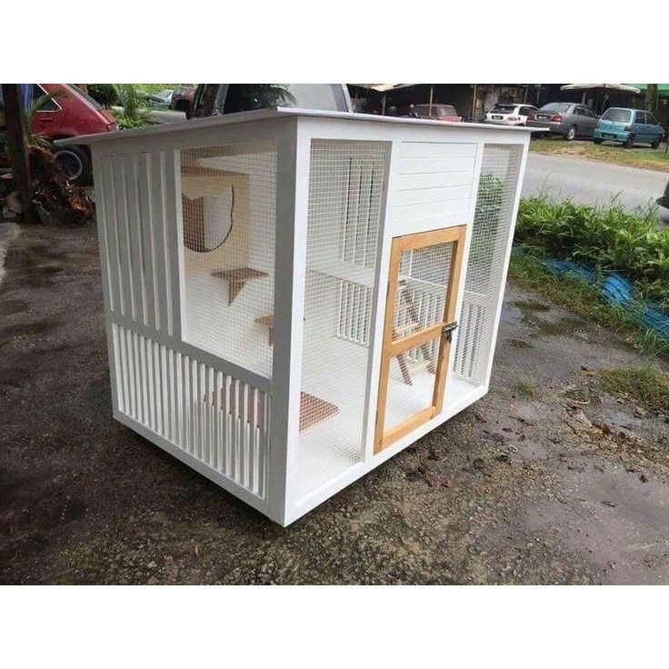 Kandang Kucing // Home cat// kandang kayu Kawat Full Aksesoris