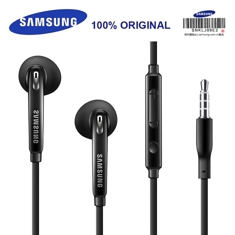 (Original) SAMSUNG EO-EG920BW Earphones Wired Black with 1.2m Length for Galaxy S6 S7 Edge /S3/S4/S5 xiaomi note Headset Stereo BlackBerry ear-bud Support Android Earphones with mic Color