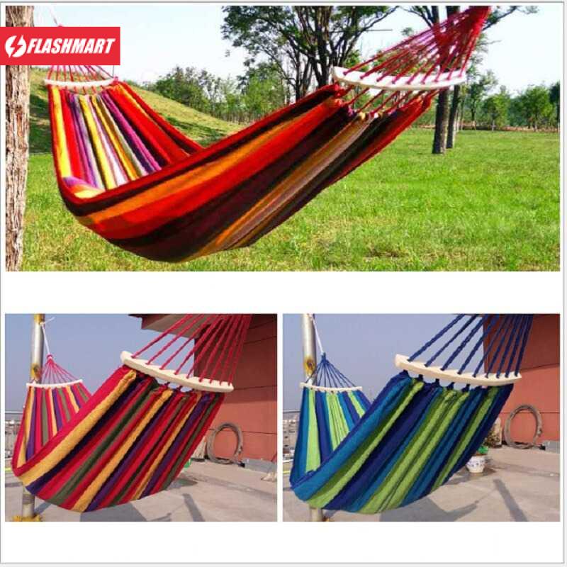 Flashmart Hammock Tempat Tidur Gantung Canvas Anti Rollover - JS427