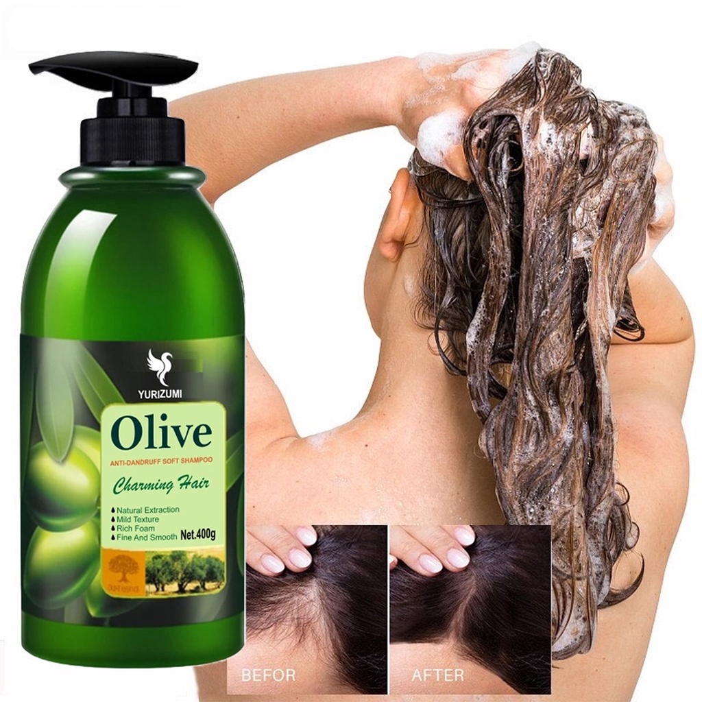 Yurizumi Olive Shampoo Anti Oksidan Shampoo Oil Pemanjang Rambut Dan Pelurus Rambut