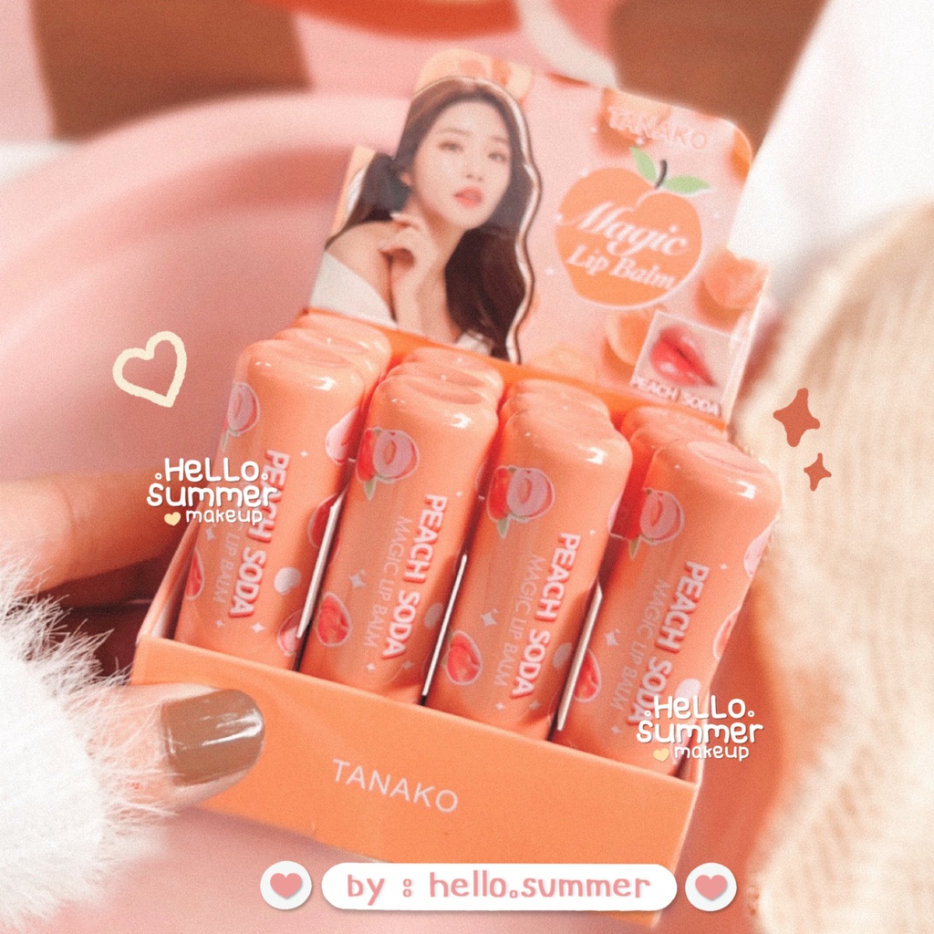 TANAKO Peach Soda Magic Lip Balm Color Lip Melembabkan Mencerahkan bibir Kering Pecah-Pecah