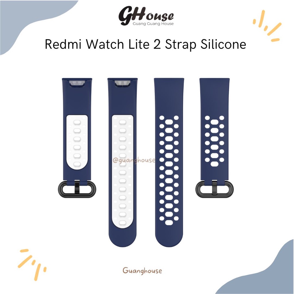 Strap Redmi Watch Lite 2 Mi Watch Lite 2 Bahan Silikon Bolong Dua Warna Tali Jam Mi Watch Lite 2