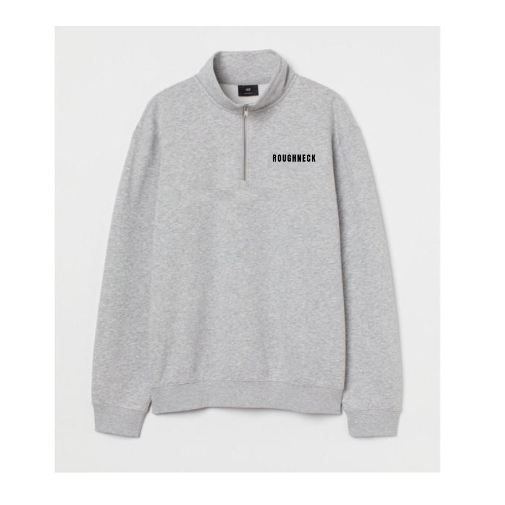 Crewneck Half Zipper Roghneck Beige Premium