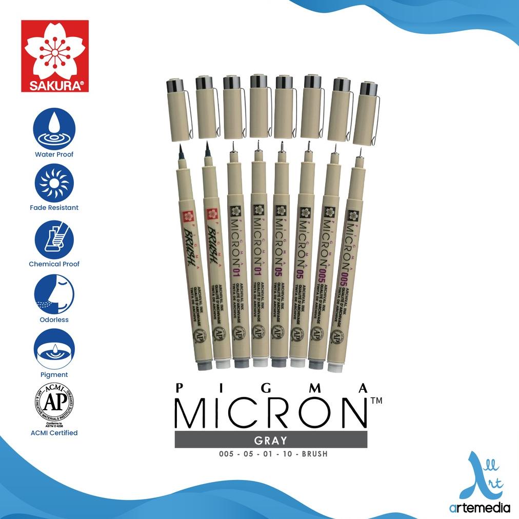

Drawing Pen Sakura Pigma Micron Gray Color Pigment Ink Pulpen Warna