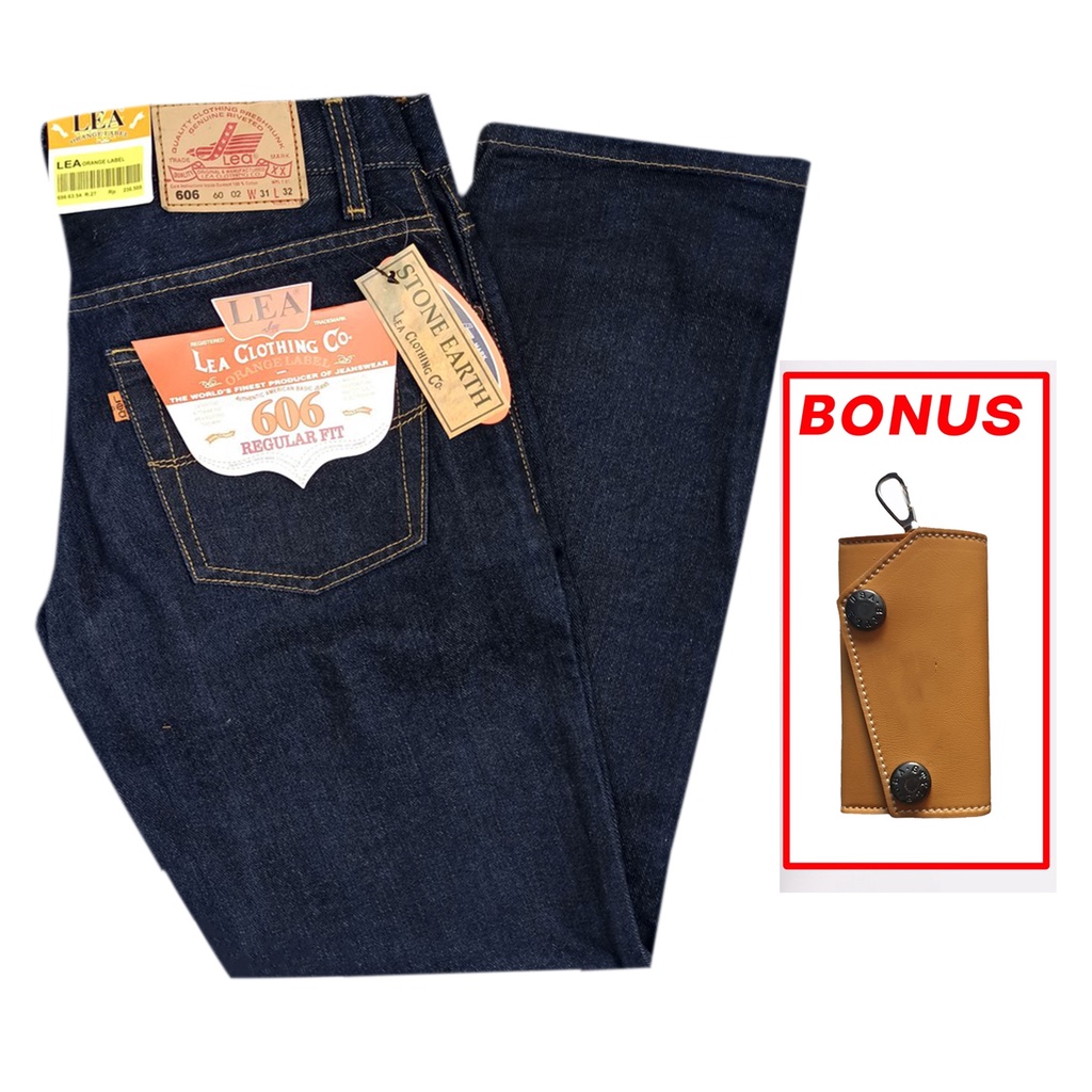 PROMO!! CELANA JEANS PRIA LEA STANDART BONUS GANTUNGAN DOMPET KUNCI  REGULER PREMIUM CARDINAL  DENIM BEST QUALITY 28 sampai 38 COD