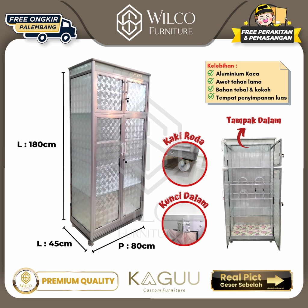 Lemari Piring Aluminium 2 Pintu / Rak Piring Kokoh Palembang by KAGUU