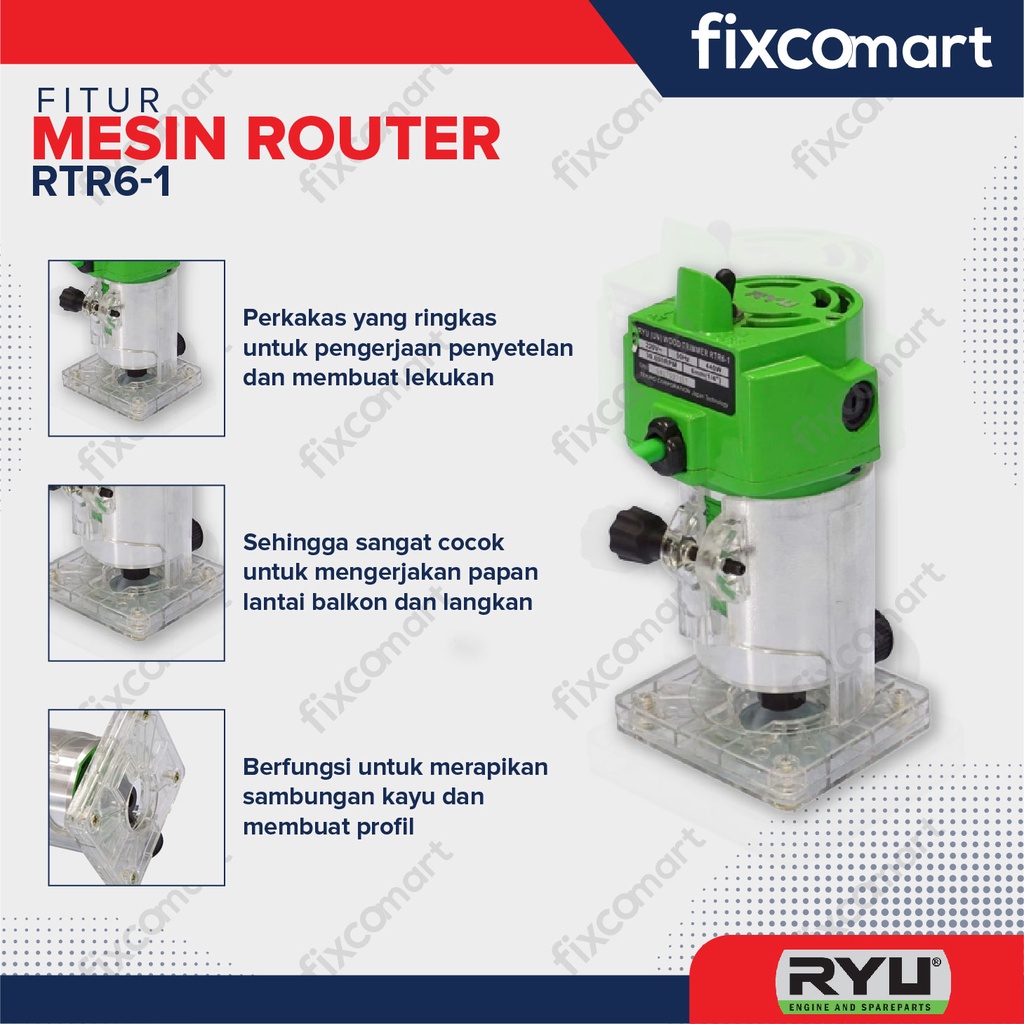 Ryu Rtr 6-1 / Ryu Mesin Router Kayu / Mesin Profil 440 W